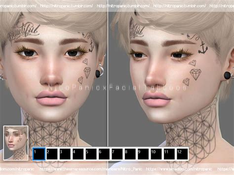 face tattoos sims 4